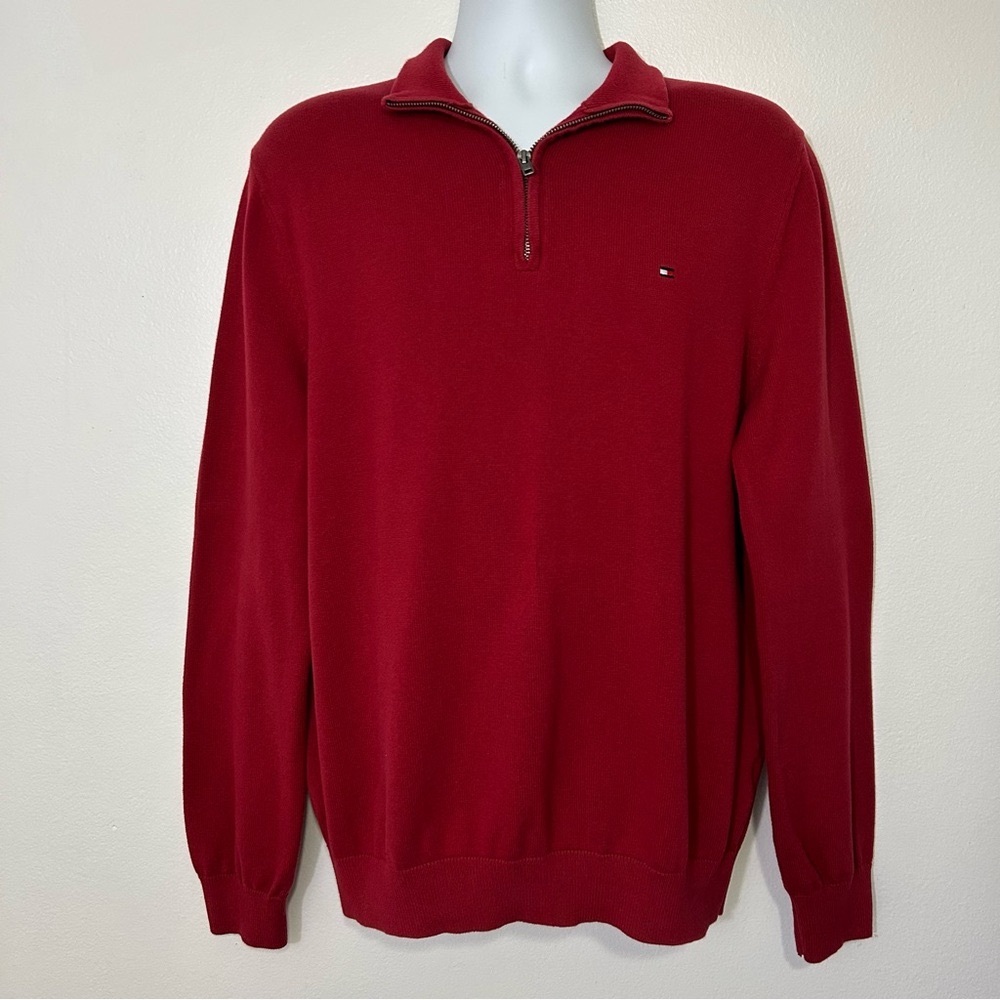 Tommy Hilfiger Mens Size XLarge Quarter Zip Knit Pullover